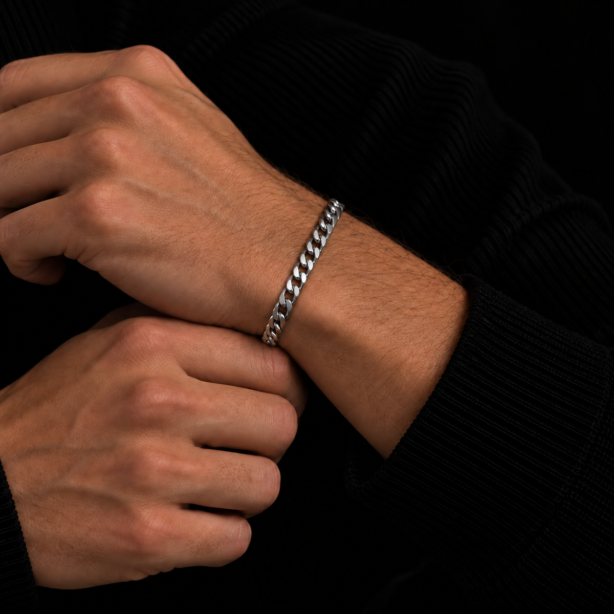 CUBAN BRACELET 5MM SILVER PLATED