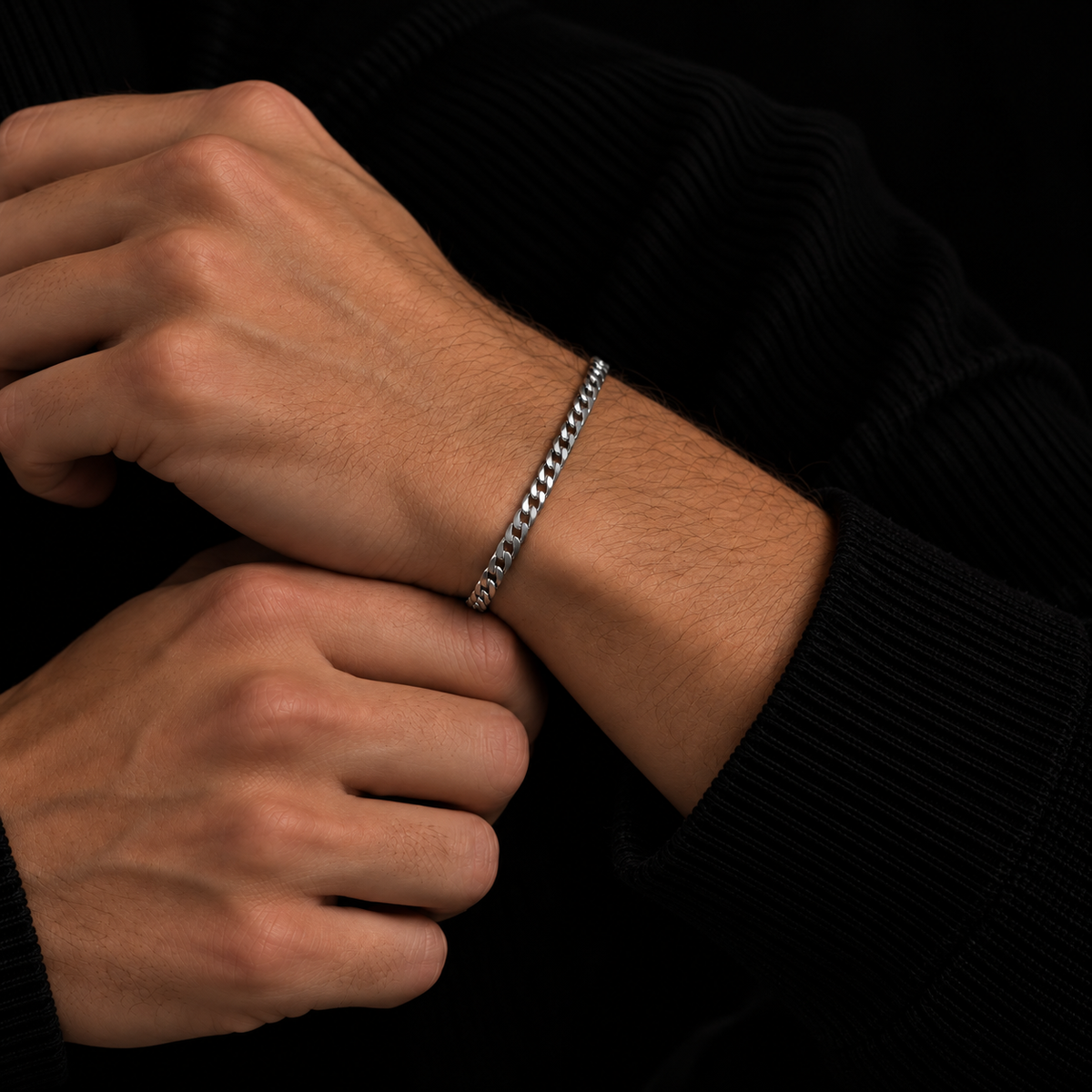 CUBAN BRACELET 3MM SILVER PLATED