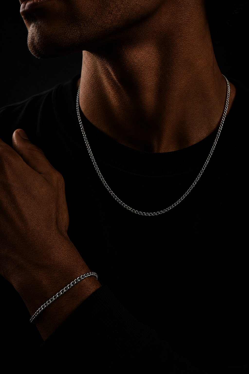 SILVER PLATED CUBAN LINK CHAINS