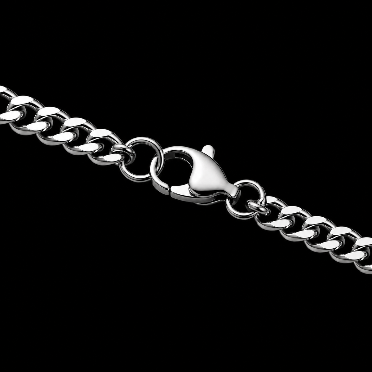 CUBAN LINK CHAIN 5MM SILVER PLATED