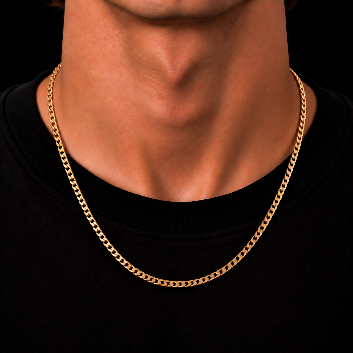 CUBAN LINK CHAIN 3MM 18K GOLD PLATED