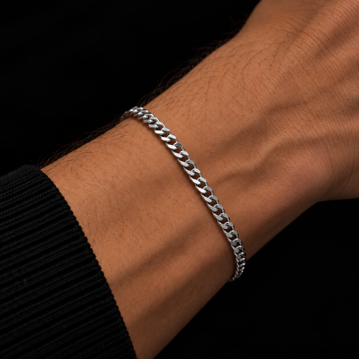 CUBAN BRACELET 3MM SILVER PLATED
