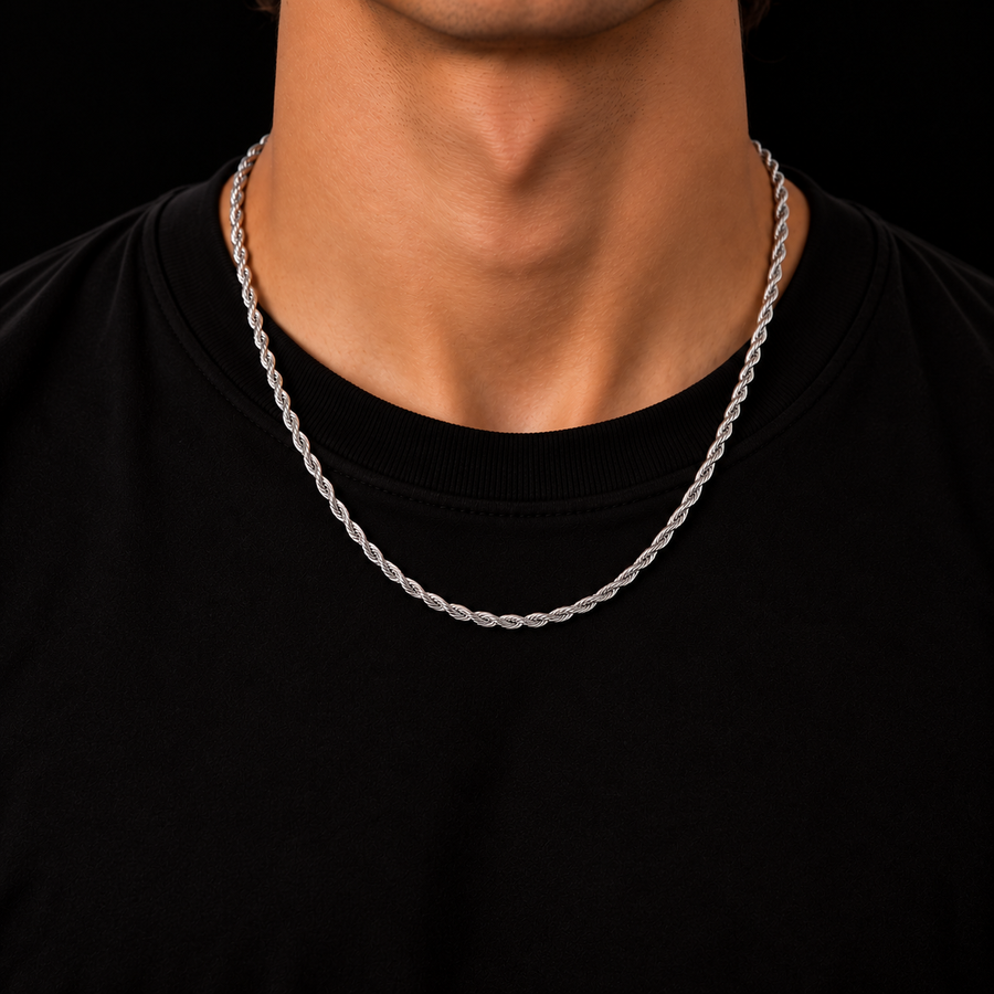 ROPE CHAIN 3MM SILVER PLATED