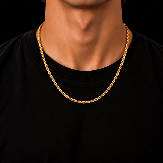 ROPE CHAIN 3MM 18K GOLD PLATED