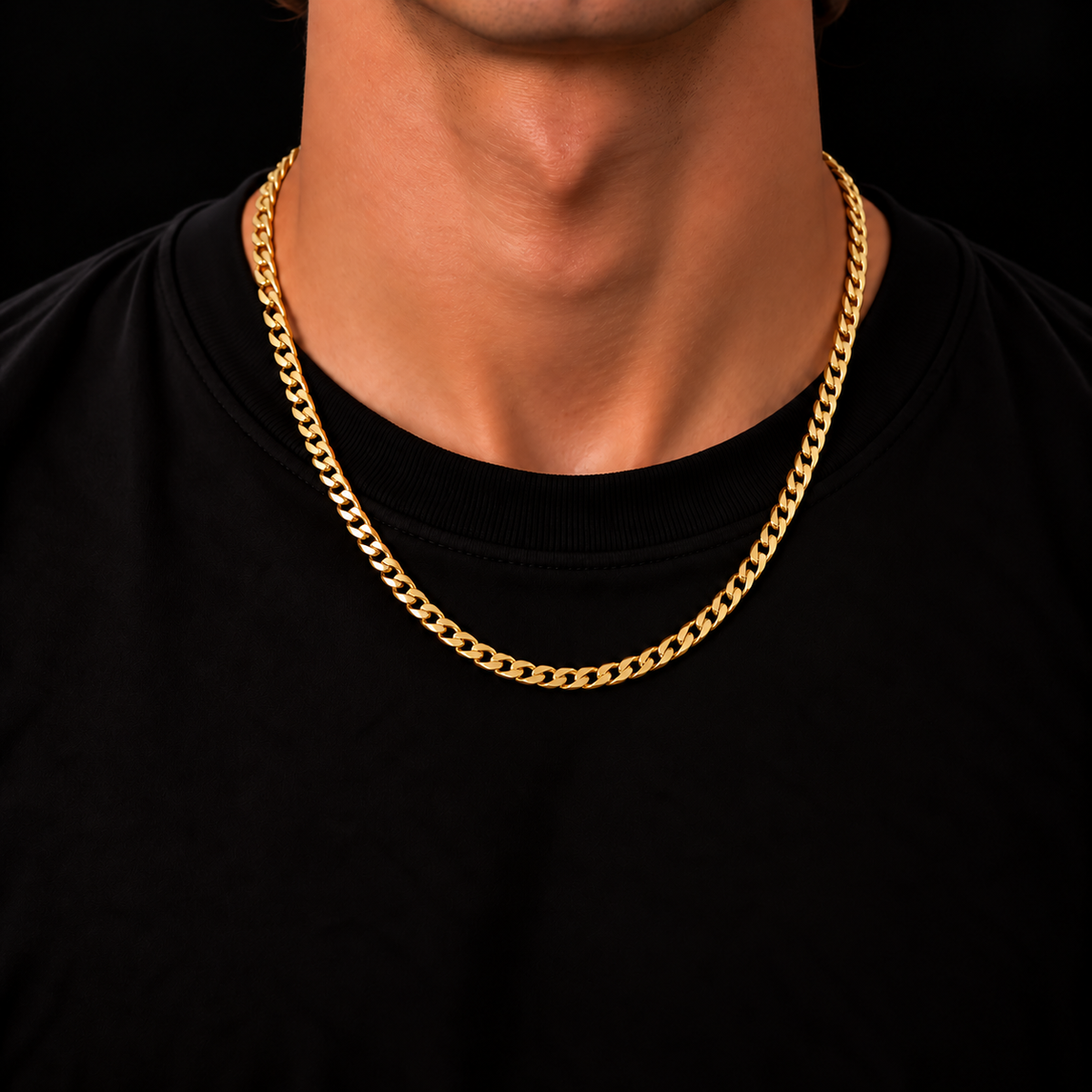 CUBAN LINK CHAIN 5MM 18K GOLD PLATED