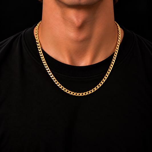 CUBAN LINK CHAIN 5MM 18K GOLD PLATED