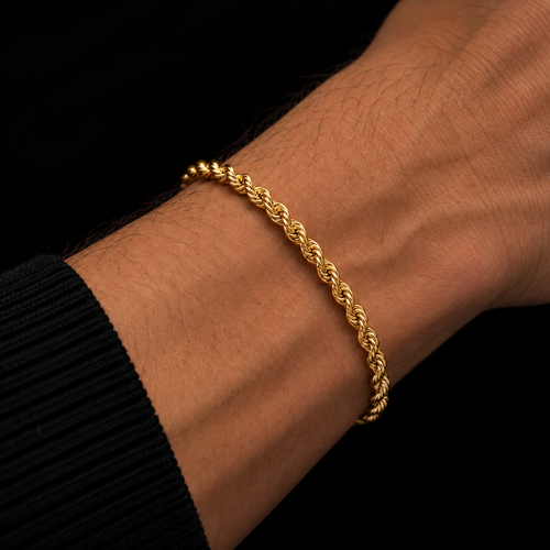 ROPE BRACELET 3MM 18K GOLD PLATED