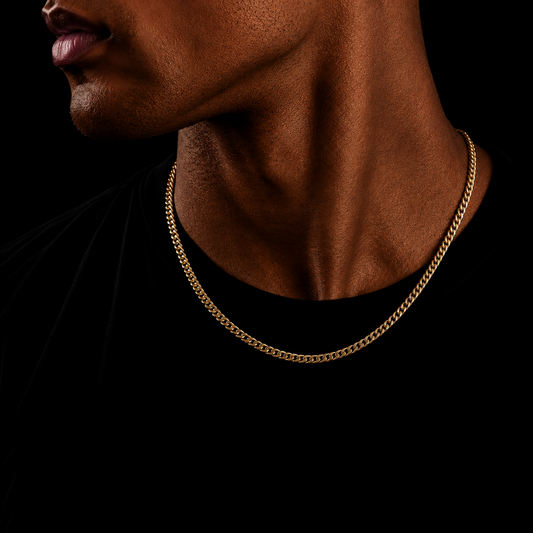 CUBAN LINK CHAIN 3MM 18K GOLD PLATED