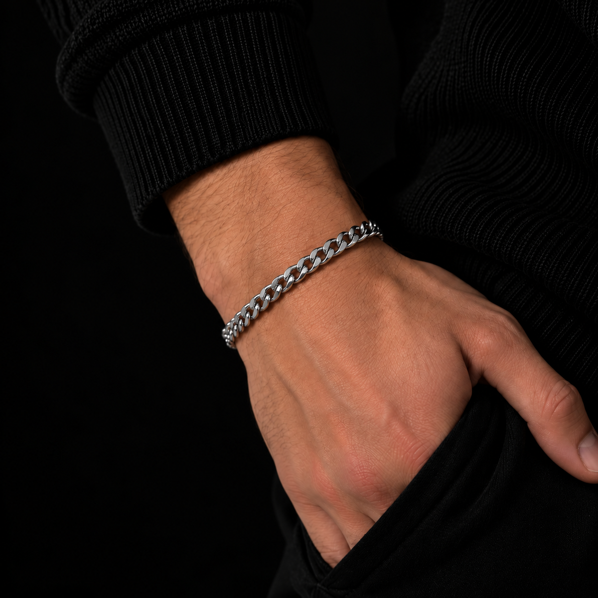 CUBAN BRACELET 5MM SILVER PLATED