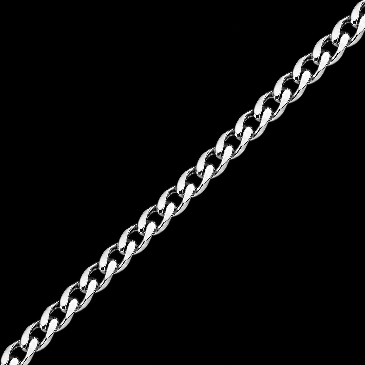 CUBAN LINK CHAIN 3MM SILVER PLATED