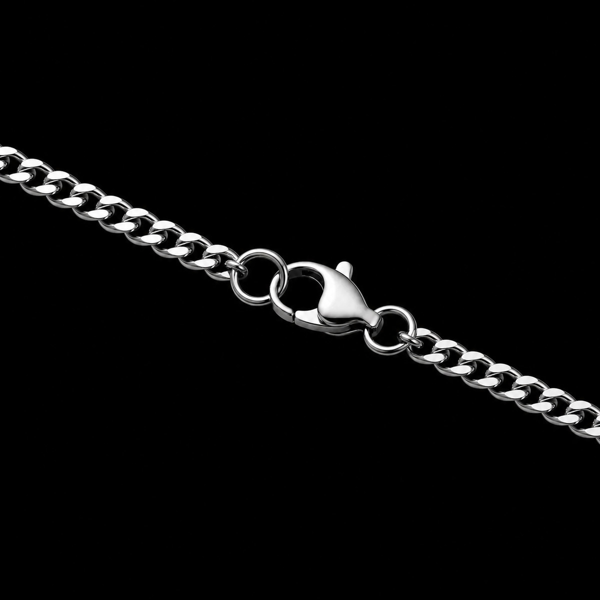 CUBAN LINK CHAIN 3MM SILVER PLATED