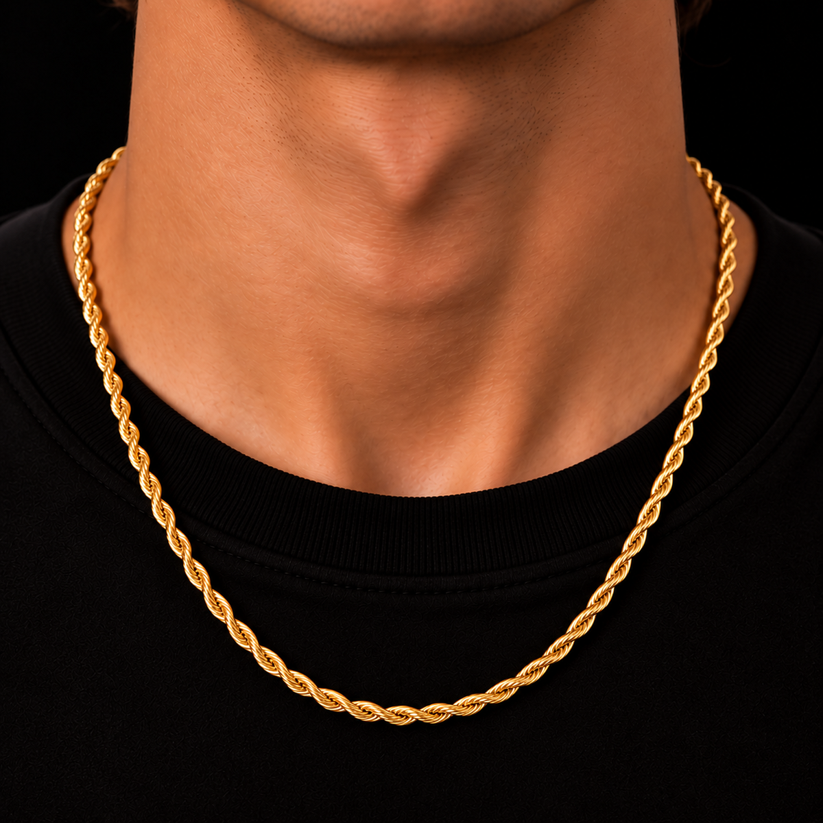 ROPE CHAIN 3MM 18K GOLD PLATED