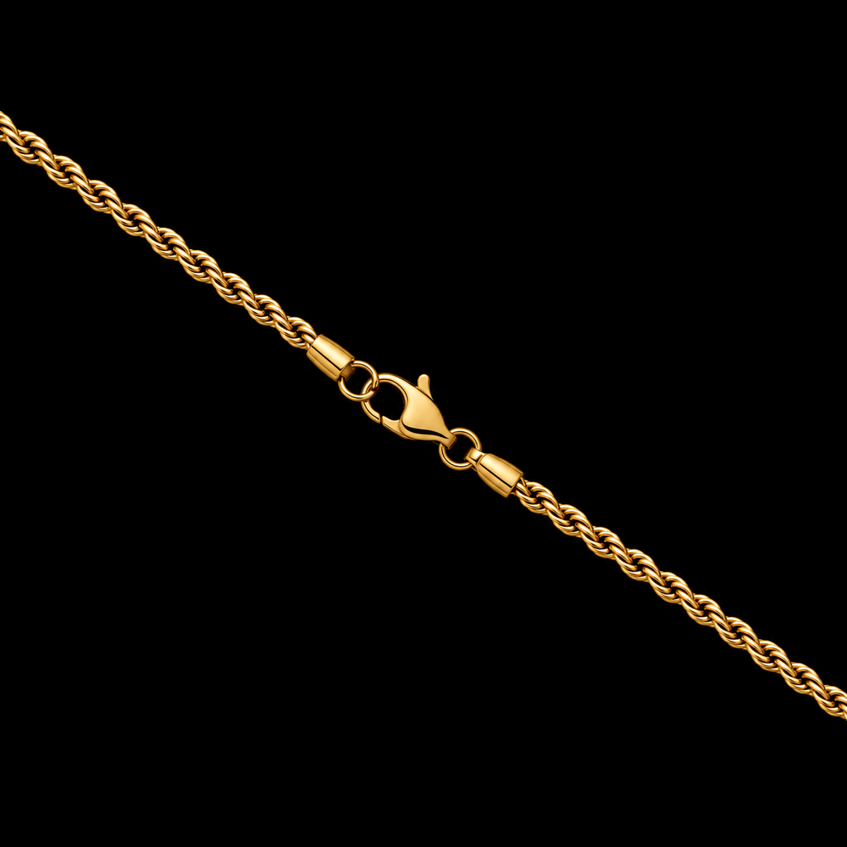 ROPE CHAIN 2MM + TIGER EYE GEMSTONE HANGER