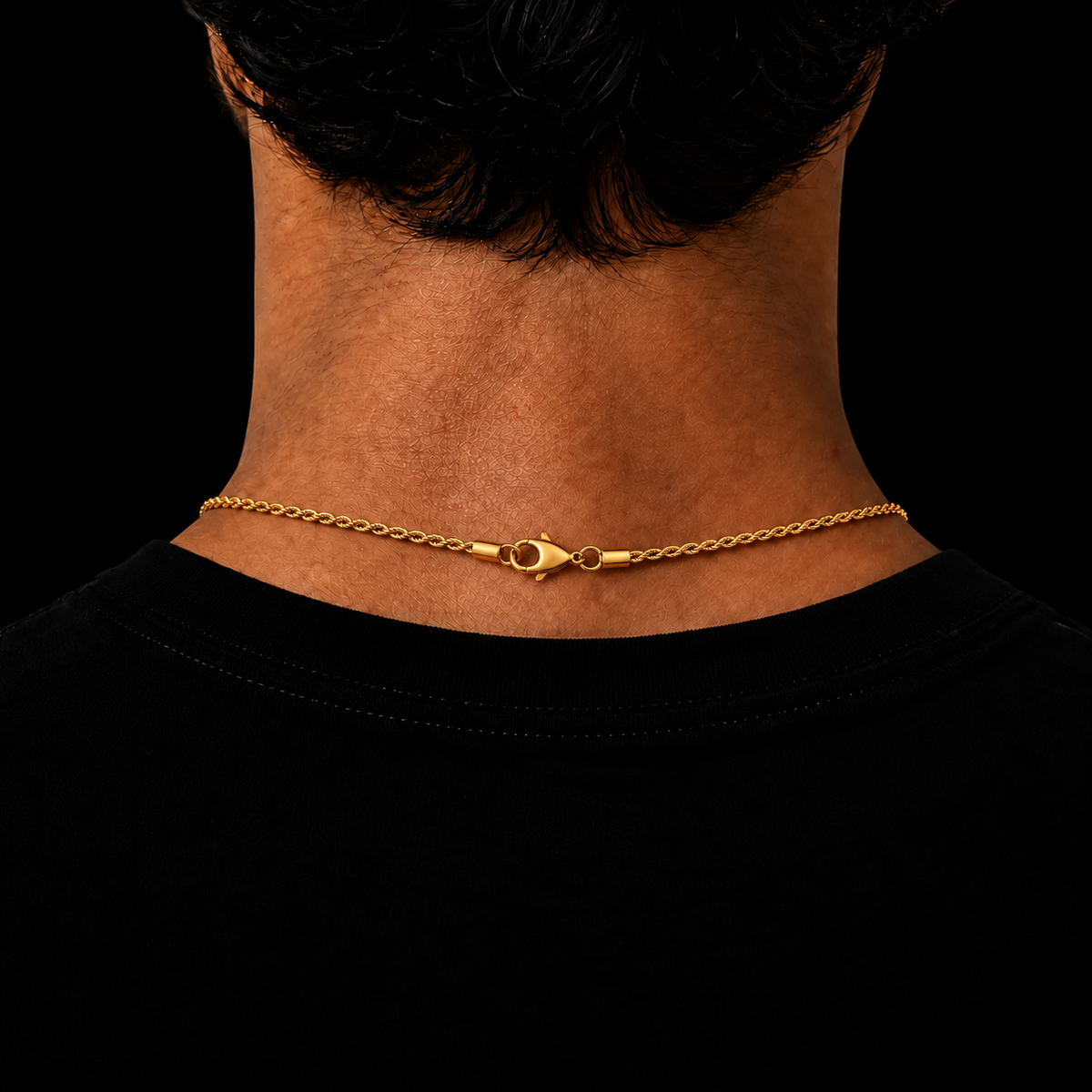 ROPE CHAIN 2MM + TIGER EYE GEMSTONE HANGER