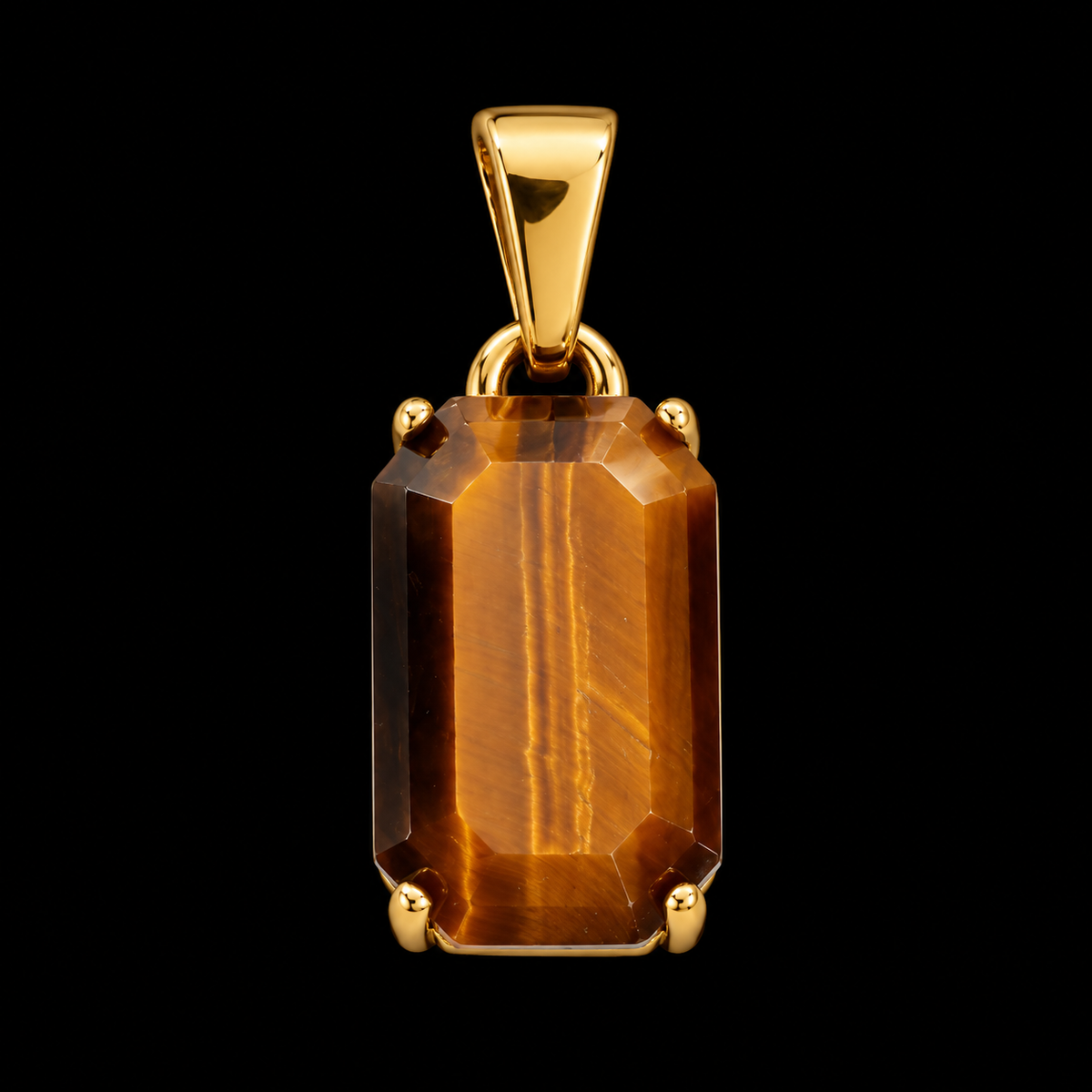 ROPE CHAIN 2MM + TIGER EYE GEMSTONE HANGER