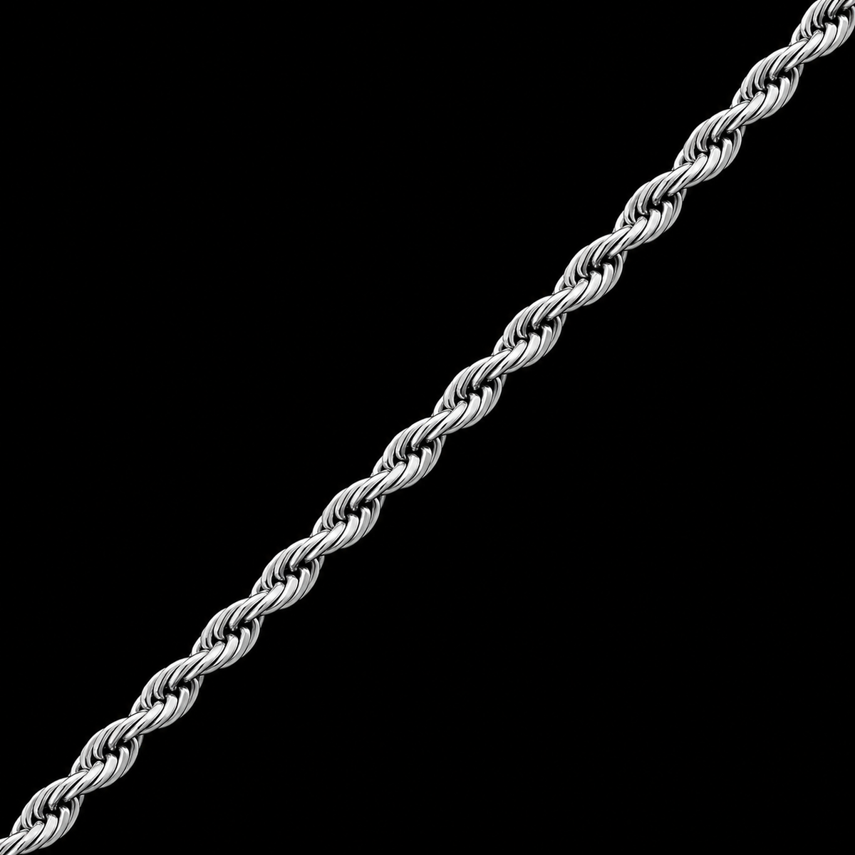 ROPE CHAIN 3MM SILVER PLATED
