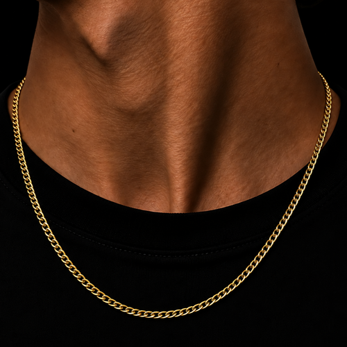 CUBAN LINK CHAIN 3MM 18K GOLD PLATED