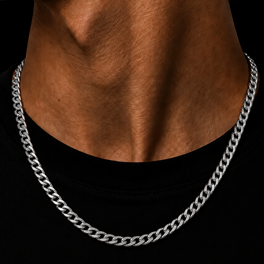 CUBAN LINK CHAIN 5MM SILVER PLATED