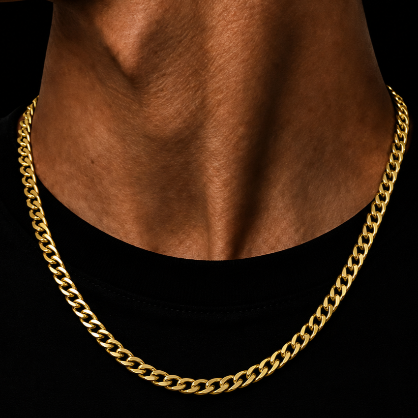 CUBAN LINK CHAIN 5MM 18K GOLD PLATED