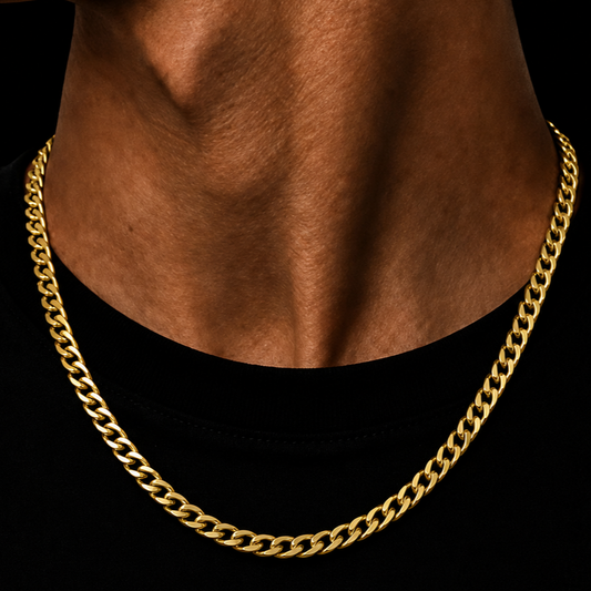CUBAN LINK CHAIN 5MM 18K GOLD PLATED