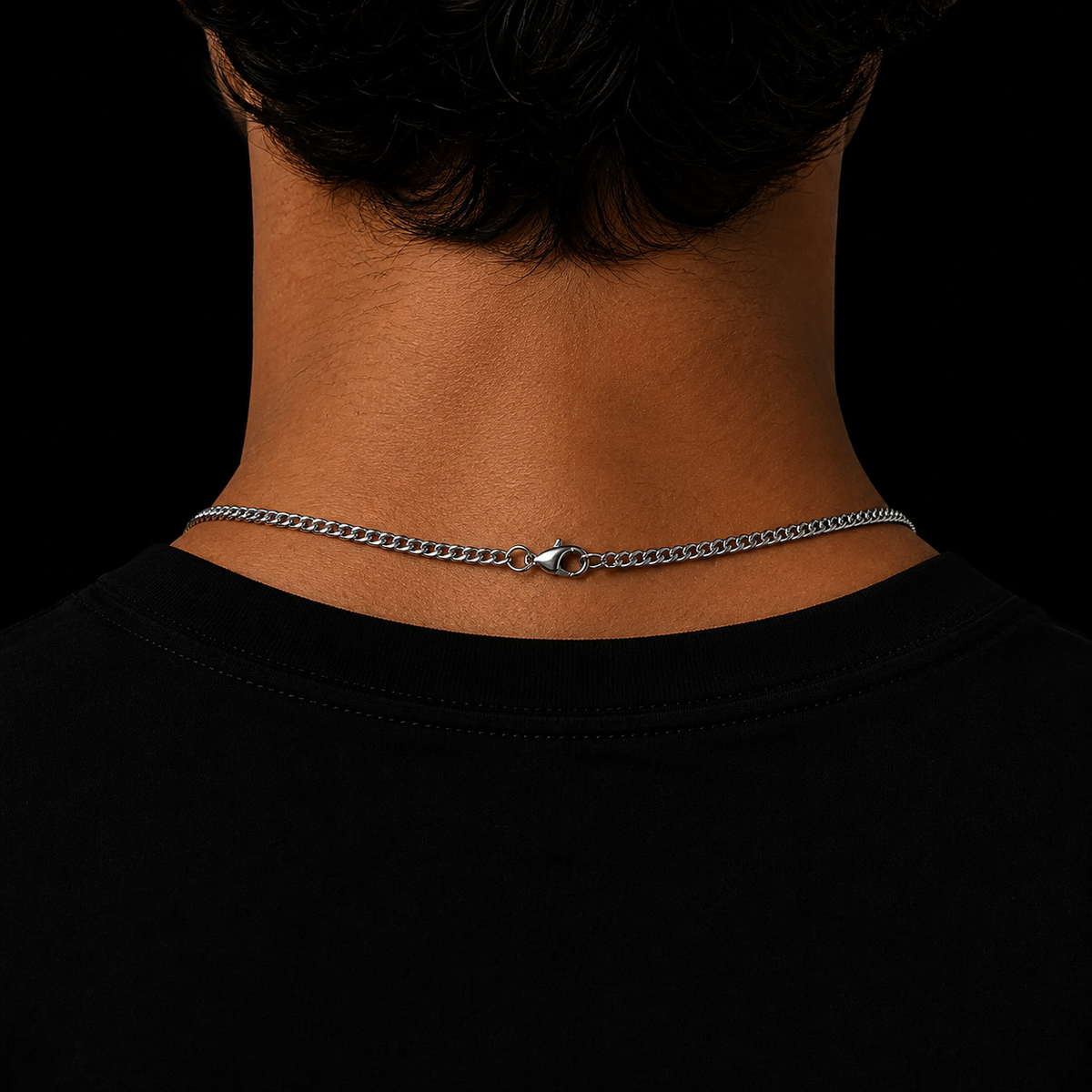 CUBAN LINK CHAIN 3MM SILVER PLATED