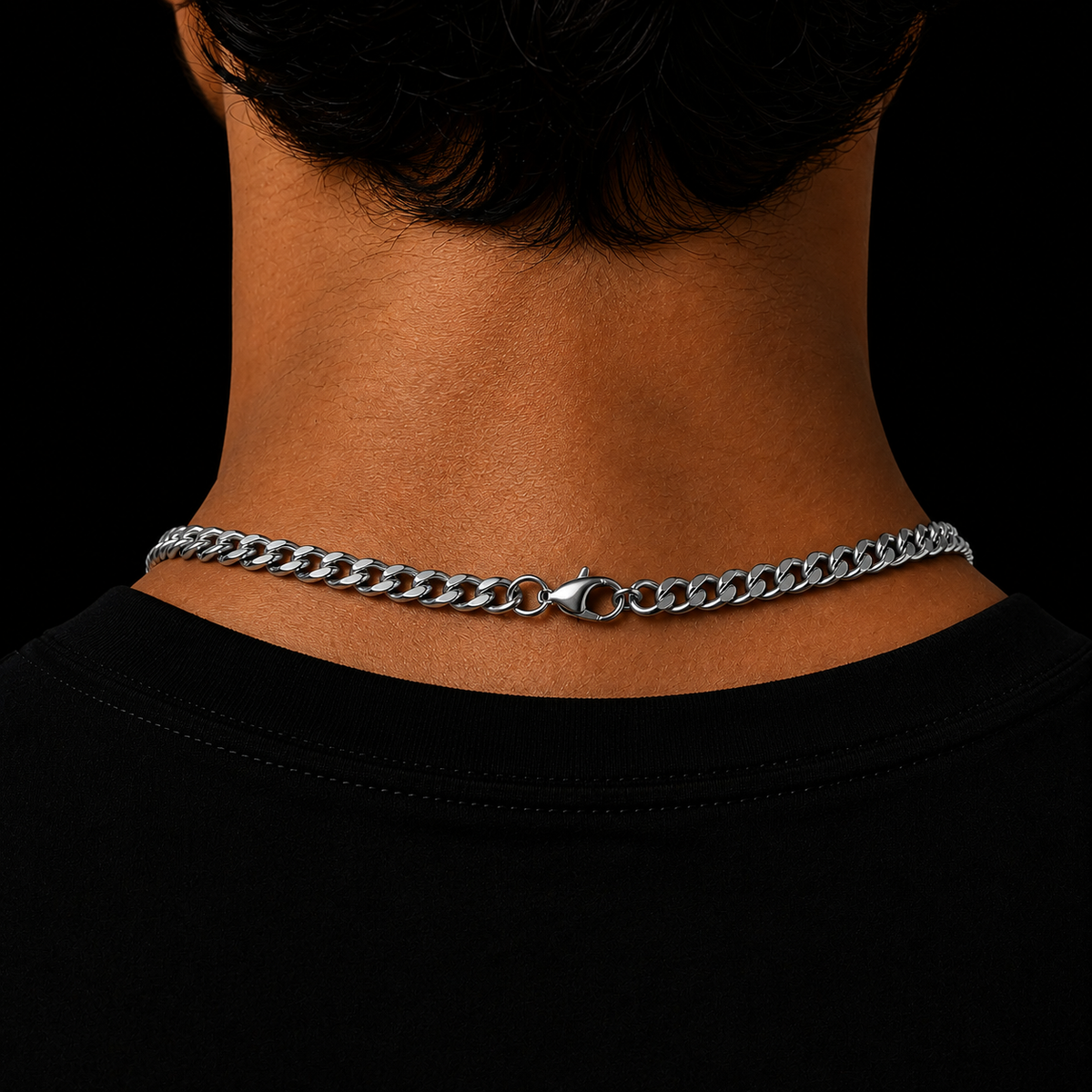 CUBAN LINK CHAIN 5MM SILVER PLATED